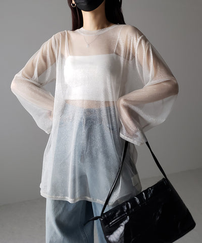 【 ３color 】ラメチュールシアービッグプルオーバー