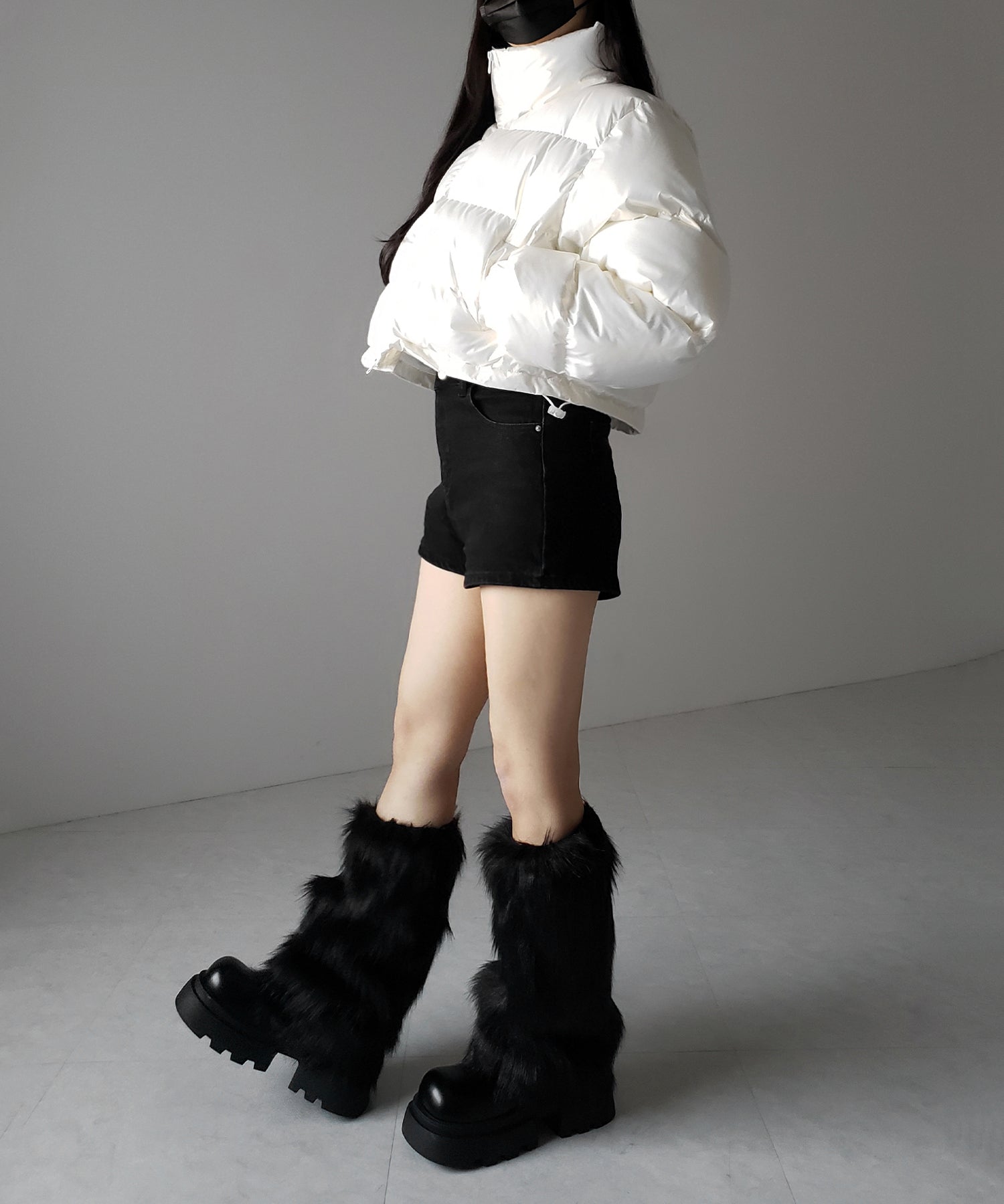 ハートグロッシーショートダウンジャケット ／ heart glossy short down jacket