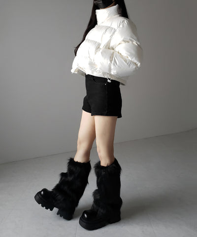 ハートグロッシーショートダウンジャケット ／ heart glossy short down jacket