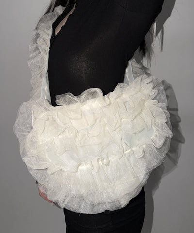チュールフリルショルダーボディバッグ／ tulle frill shoulder body bag