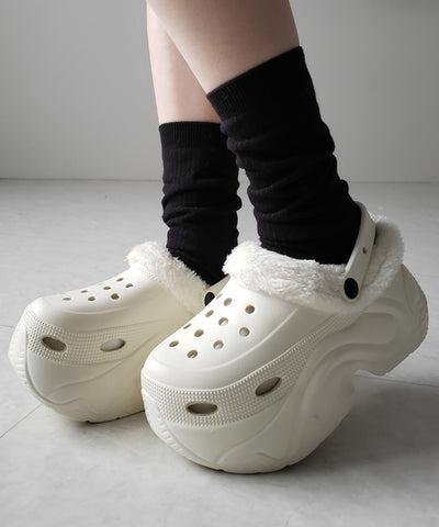 厚底スニーカーソールボアクロッグサンダル ／ platform sneaker sole boa clog sandals