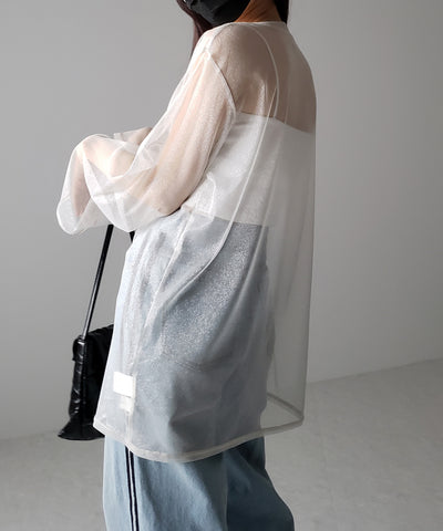 【 ３color 】ラメチュールシアービッグプルオーバー