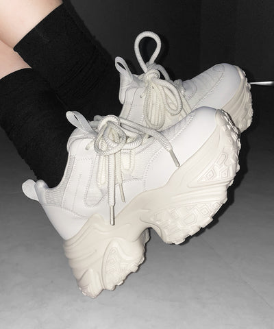 【 +10.5cm盛れ 】レースアップ厚底スニーカー ／ +10.5cm lace-up platform sneakers