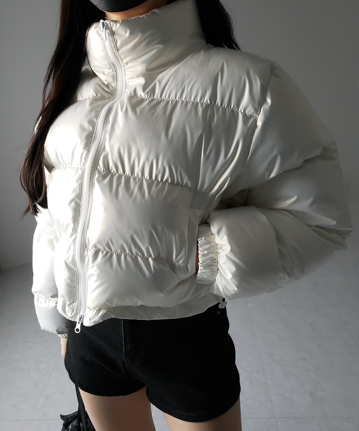 ハートグロッシーショートダウンジャケット ／ heart glossy short down jacket