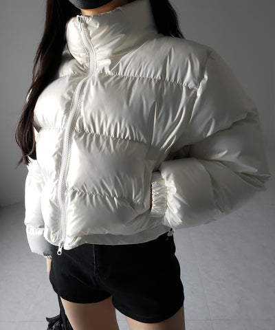 ハートグロッシーショートダウンジャケット ／ heart glossy short down jacket