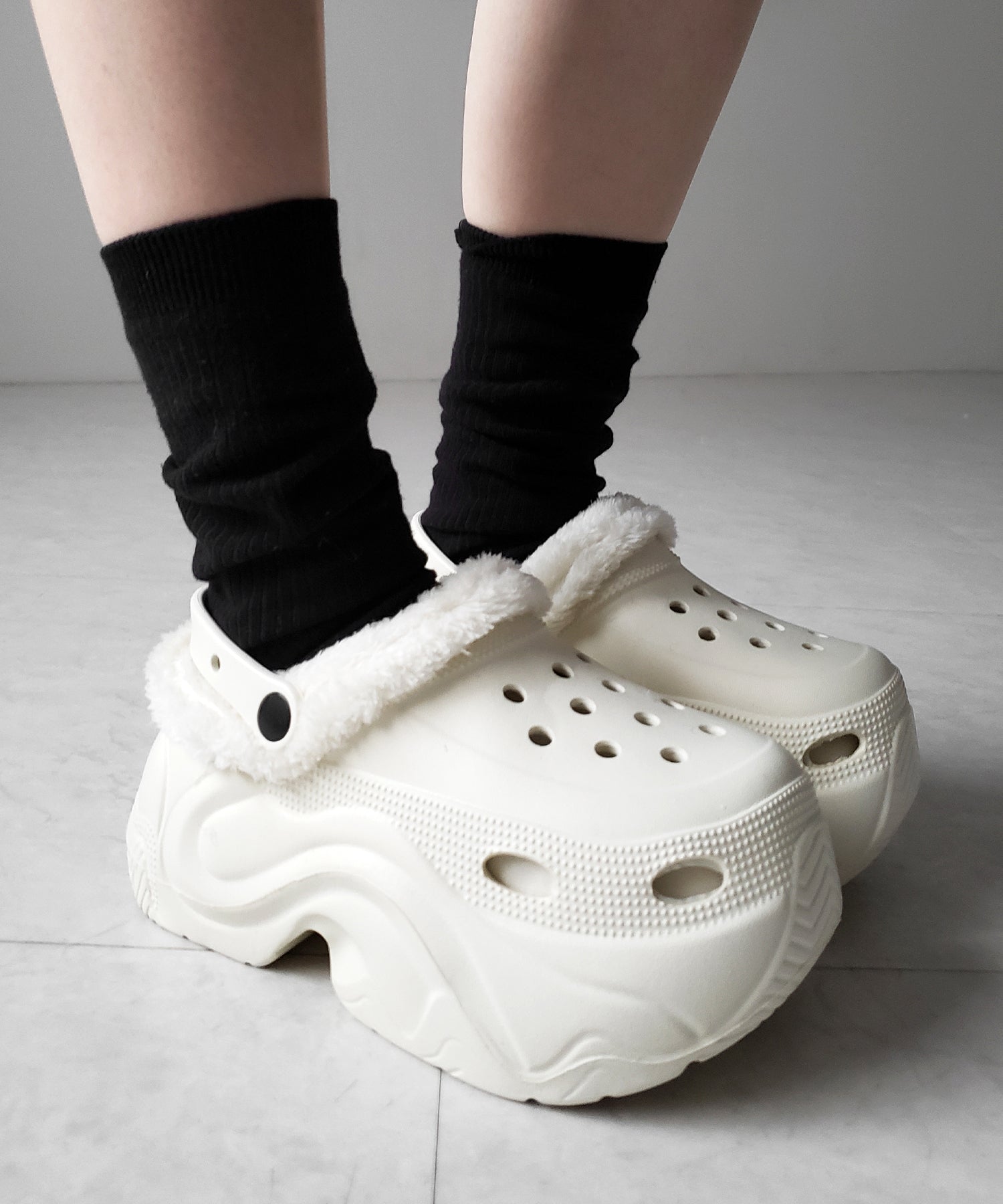 厚底スニーカーソールボアクロッグサンダル ／ platform sneaker sole boa clog sandals