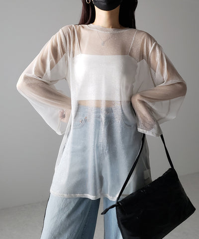 【 ３color 】ラメチュールシアービッグプルオーバー