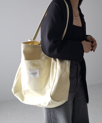 【 ７color ／大容量 】ミームセレクトオリジナルタグキャンバスカラートートバッグ ／ me+em select original tag canvas color totebag