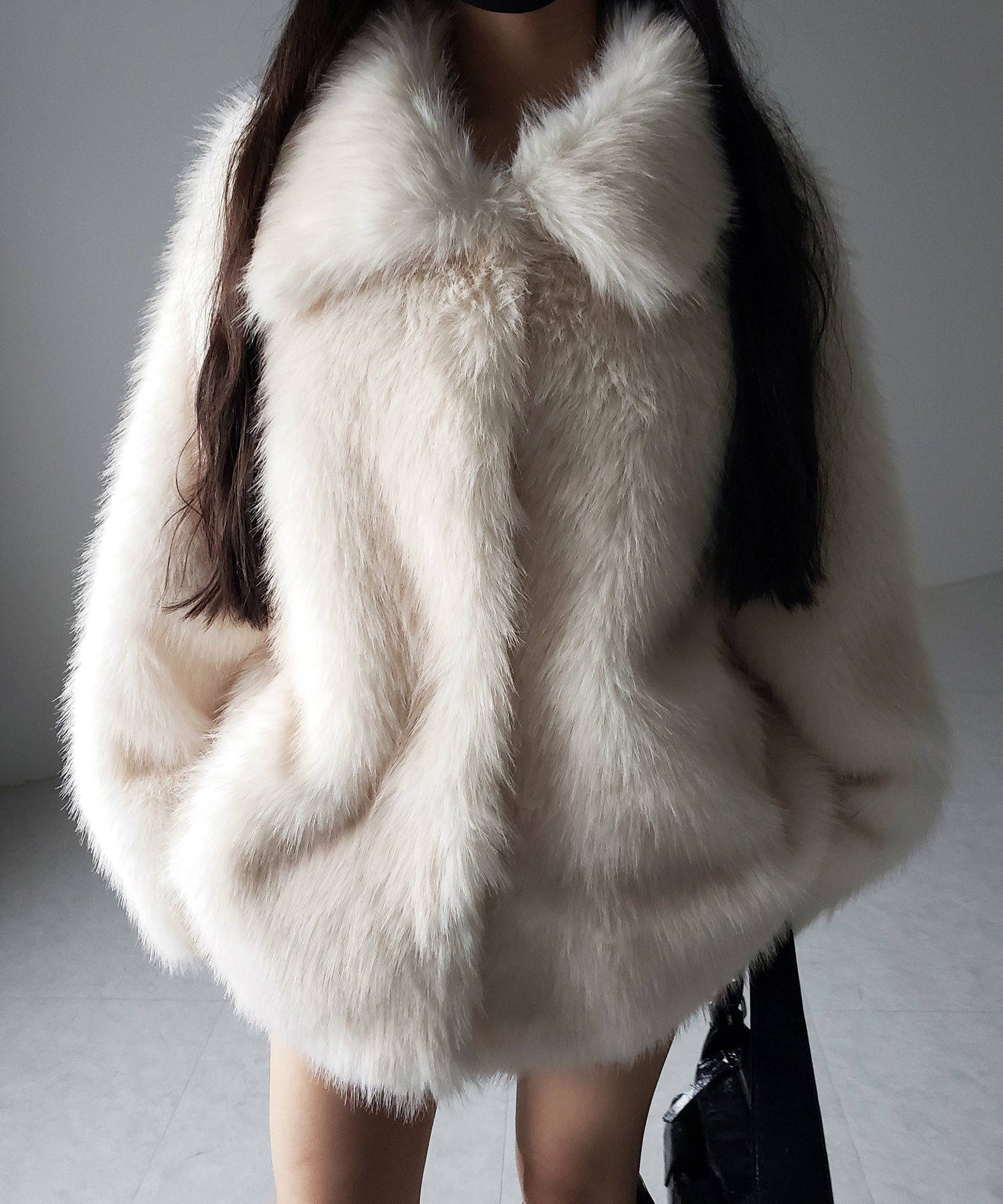 【 ５color 】フェイクファーボリュームミドルコート ／ fake fur volume middle coat