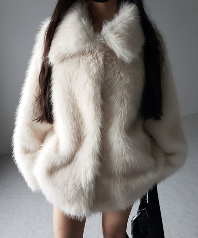 【 ５color 】フェイクファーボリュームミドルコート ／ fake fur volume middle coat