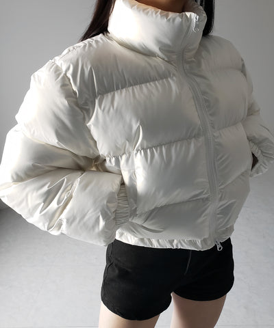 ハートグロッシーショートダウンジャケット ／ heart glossy short down jacket
