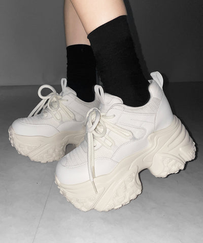 【 +10.5cm盛れ 】レースアップ厚底スニーカー ／ +10.5cm lace-up platform sneakers