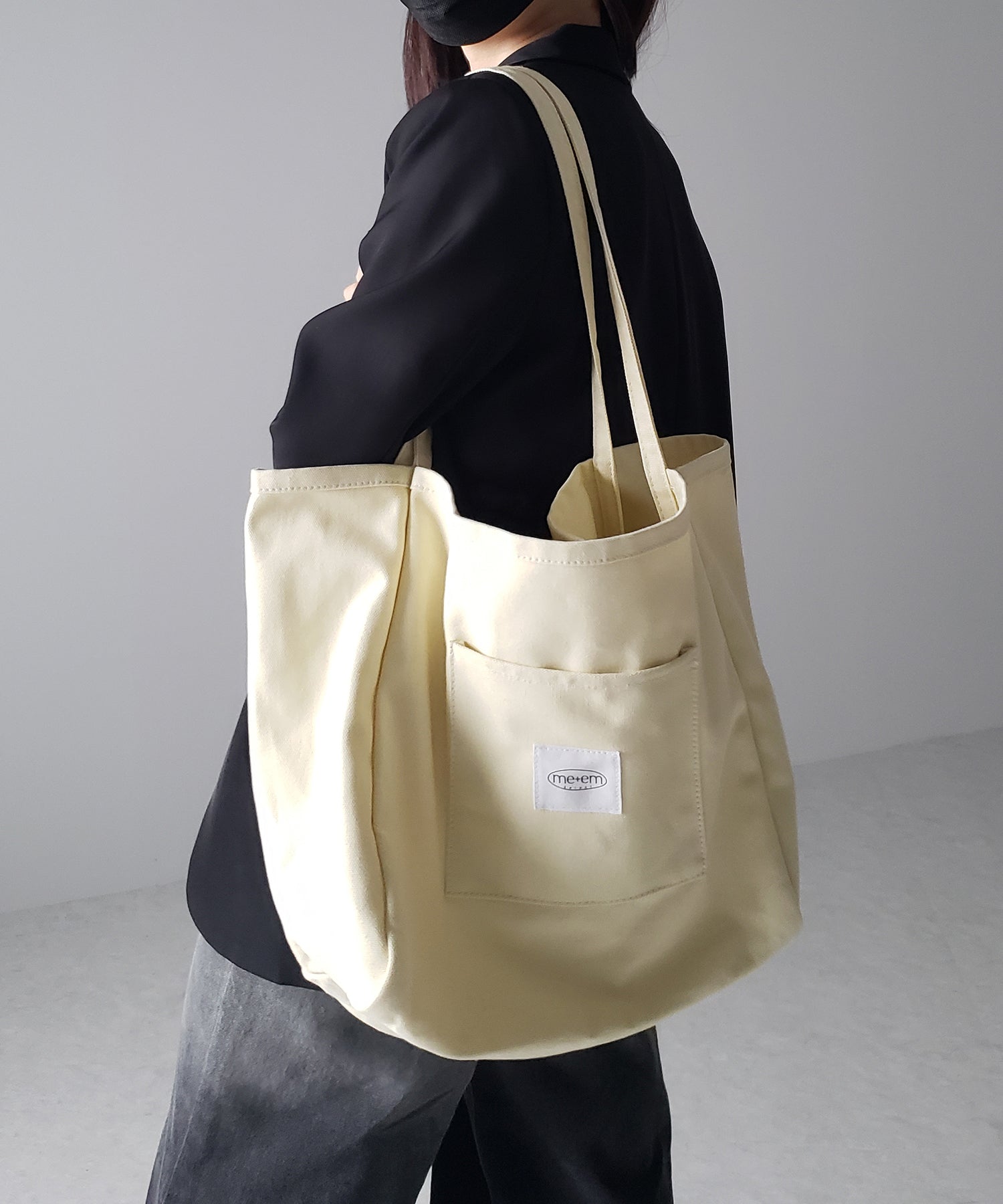 【 ７color ／大容量 】ミームセレクトオリジナルタグキャンバスカラートートバッグ ／ me+em select original tag canvas color totebag
