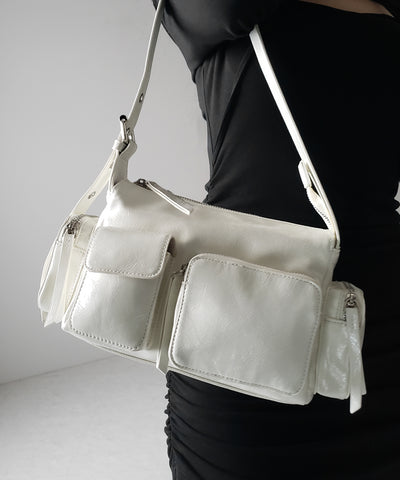 【 ３color 】４アウトポケットヴィンテージスクエアショルダーバッグ ／ 4 outpocket vintage square shoulder bag