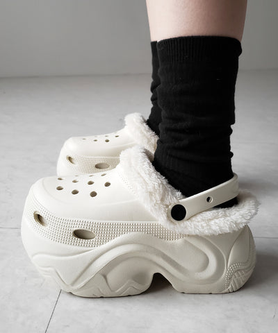 厚底スニーカーソールボアクロッグサンダル ／ platform sneaker sole boa clog sandals