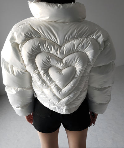 ハートグロッシーショートダウンジャケット ／ heart glossy short down jacket