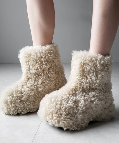 厚底テディボアショートブーツ ／ platform teddy boa short boots