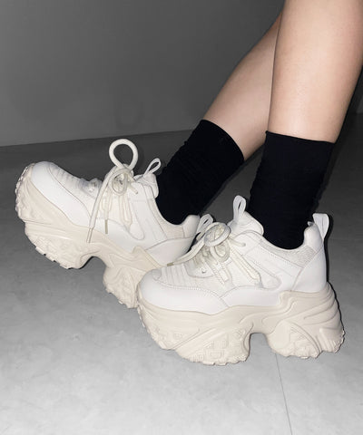 【 +10.5cm盛れ 】レースアップ厚底スニーカー ／ +10.5cm lace-up platform sneakers