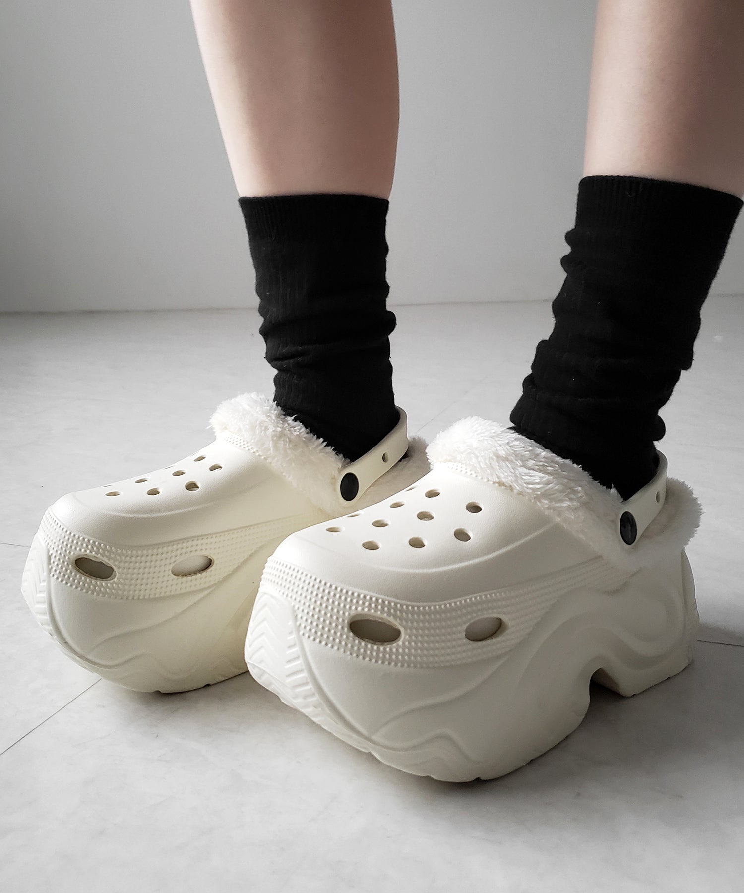 厚底スニーカーソールボアクロッグサンダル ／ platform sneaker sole boa clog sandals