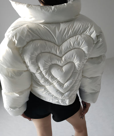 ハートグロッシーショートダウンジャケット ／ heart glossy short down jacket