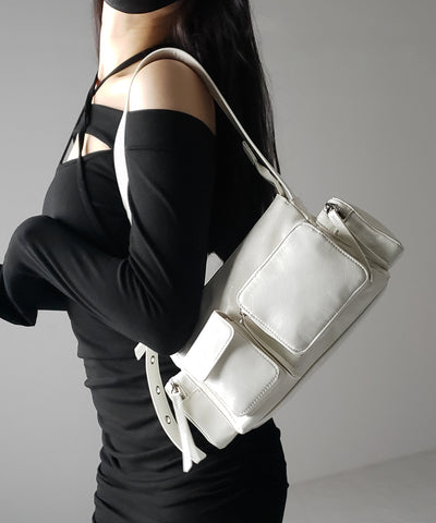 【 ３color 】４アウトポケットヴィンテージスクエアショルダーバッグ ／ 4 outpocket vintage square shoulder bag