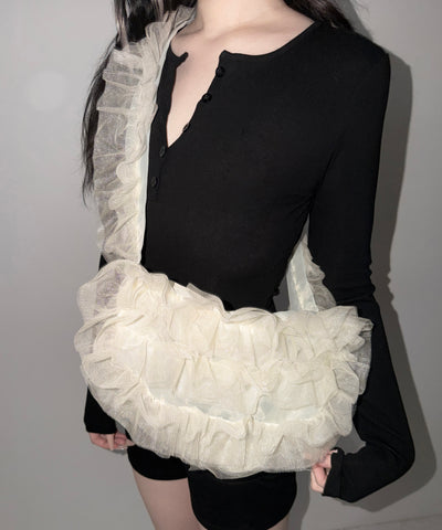 チュールフリルショルダーボディバッグ／ tulle frill shoulder body bag