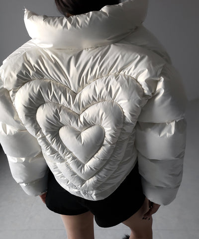 ハートグロッシーショートダウンジャケット ／ heart glossy short down jacket