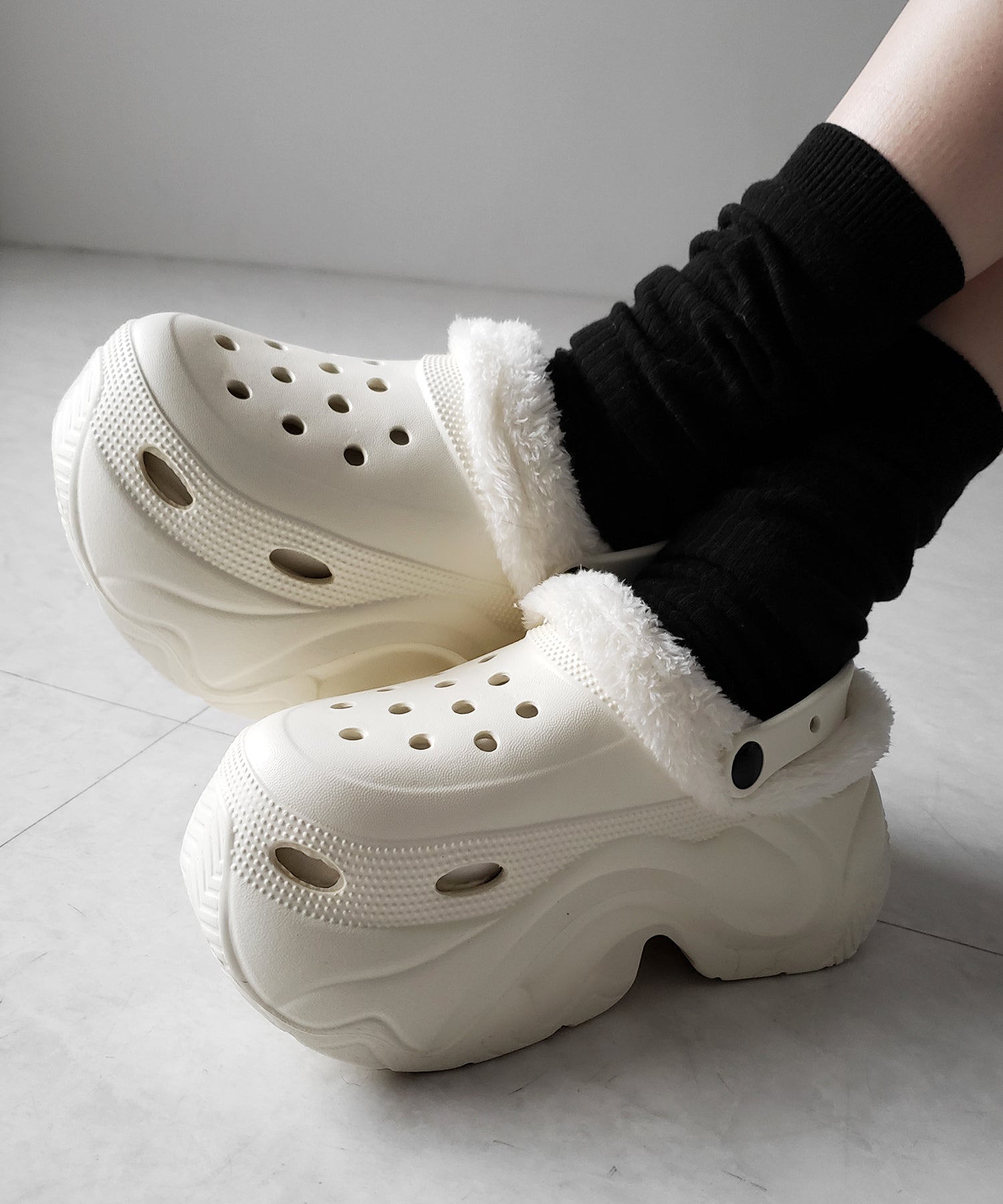 厚底スニーカーソールボアクロッグサンダル ／ platform sneaker sole boa clog sandals