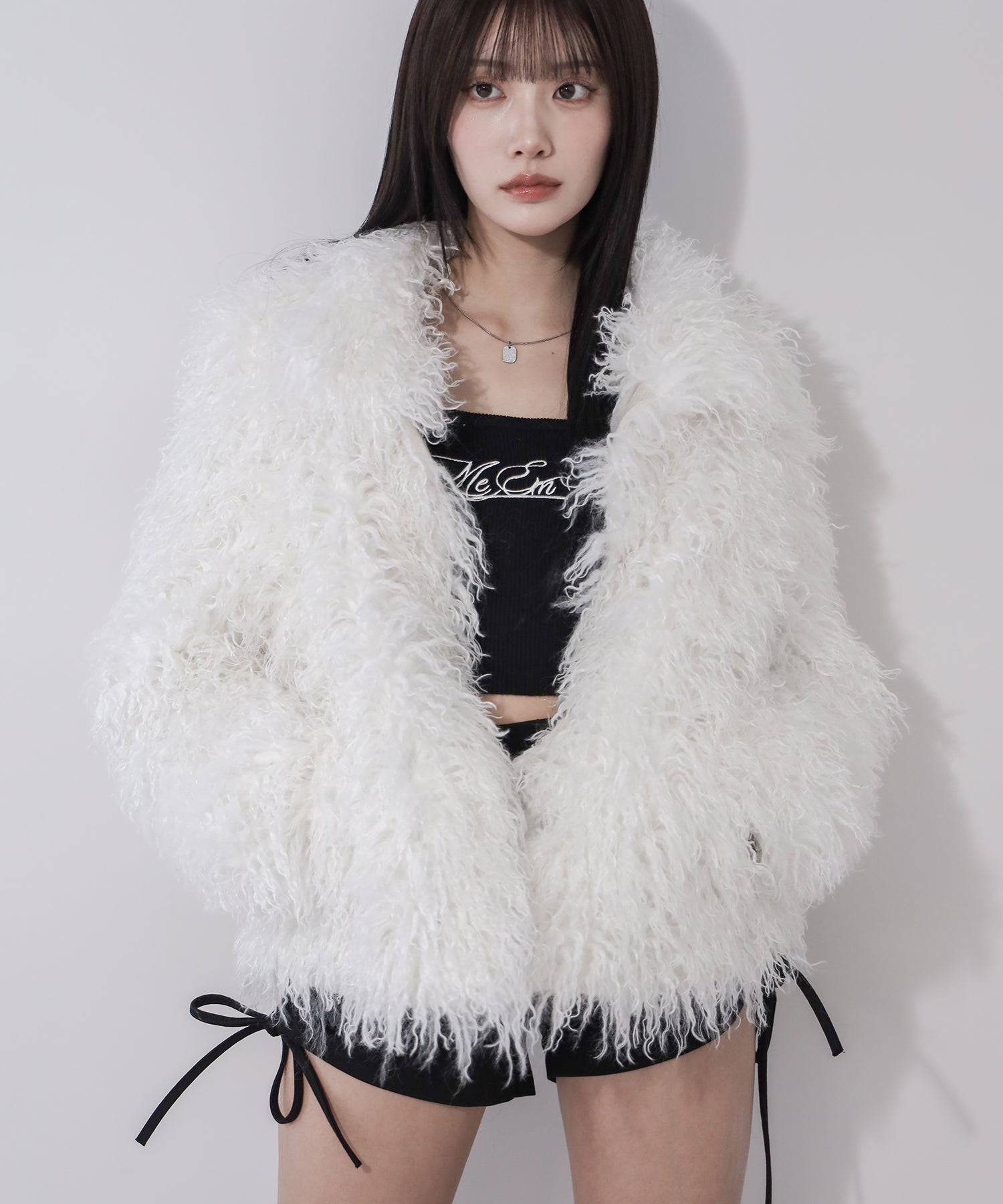 シャギーフェイクファーレディミドルコート ／ shaggy fake fur lady