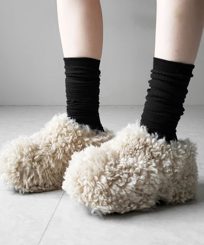 厚底テディボアサボサンダル ／ platform teddy boa sabo sandals