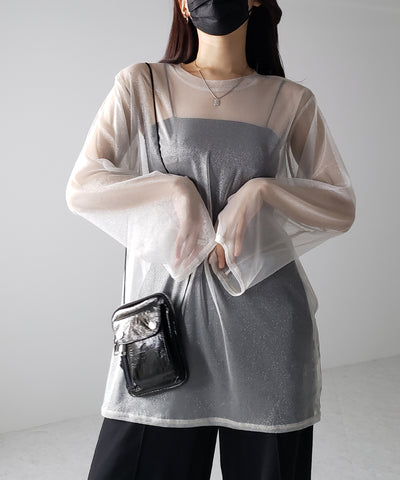 【 ３color 】ラメチュールシアービッグプルオーバー