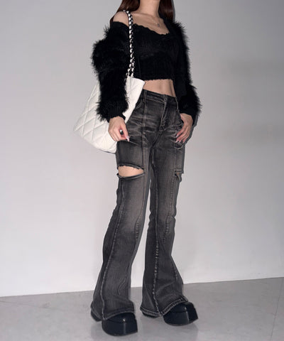 【 A4収納可 】キルティングスクエアチェーンバッグ/ quilted square chain bag