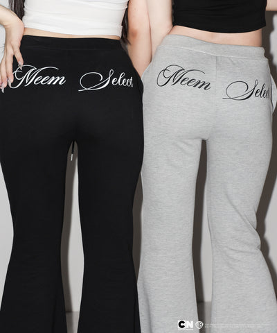 【THE POWERPUFF GIRLS】パワーパフガールズバックレタリングロゴスウェットフレアパンツ / back lettering logo sweat flare pants【 セットアップ着用可能 】