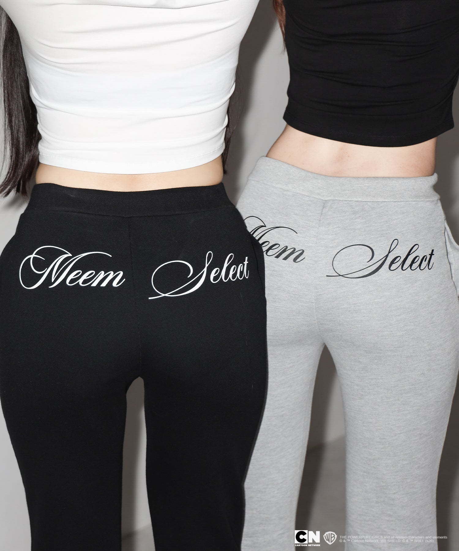 【THE POWERPUFF GIRLS】パワーパフガールズバックレタリングロゴスウェットフレアパンツ / back lettering logo sweat flare pants【 セットアップ着用可能 】