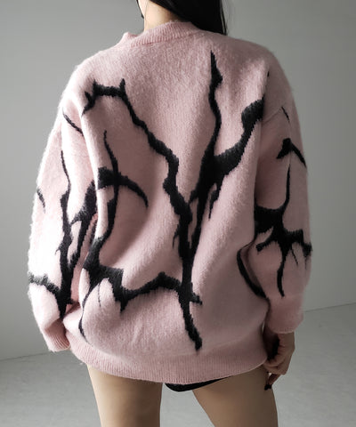 【 ３color 】CRACK モヘアライクオーバーニット ／ CRACK mohair-like over knit