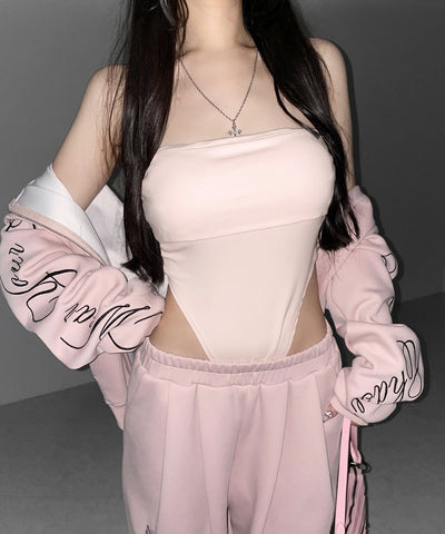 ボディスーツカットアウトベアトップ ／bodysuits cutout bare tops