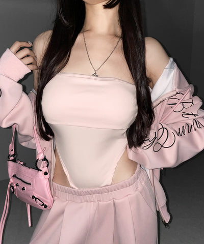 ボディスーツカットアウトベアトップ ／bodysuits cutout bare tops