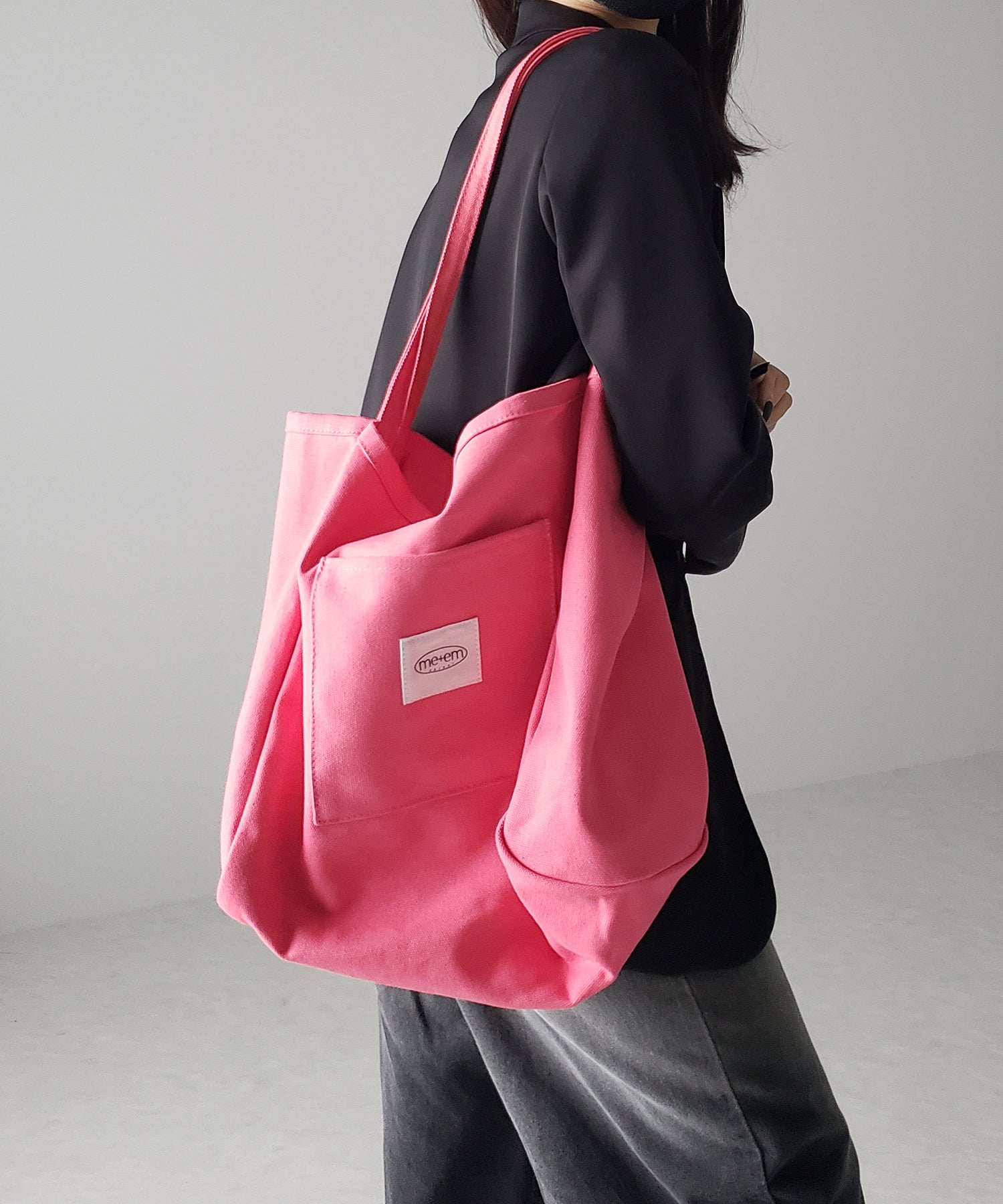 【 ７color ／大容量 】ミームセレクトオリジナルタグキャンバスカラートートバッグ ／ me+em select original tag canvas color totebag