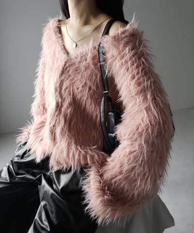 【 ３color 】モンスターシャギーボリュームニットカーディガン ／ monster shaggy volume knit cardigan