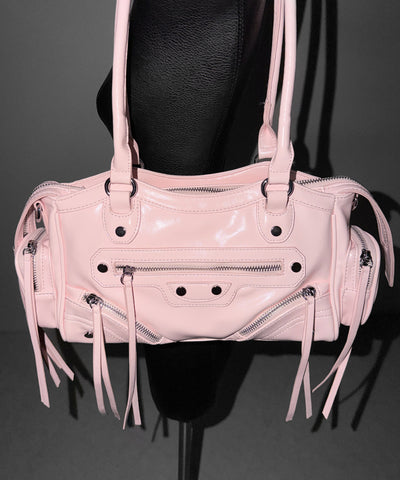 【 ショルダーストラップ付き２WAY 】ヴィンテージアウトポケットグランジボストンショルダーバッグ／ vintage out pocket grunge boston shoulder bag