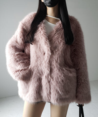 【 ４color 】ミンクライクフェイクファーボリュームコート ／ ｍink-like fake fur volume coat