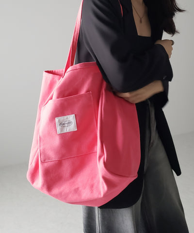 【 ７color ／大容量 】ミームセレクトオリジナルタグキャンバスカラートートバッグ ／ me+em select original tag canvas color totebag