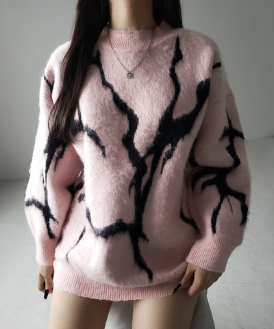 【 ３color 】CRACK モヘアライクオーバーニット ／ CRACK mohair-like over knit