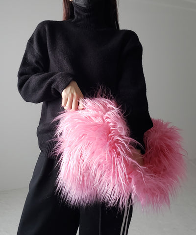 【 ５color 】シャギーファーワンハンドルショルダーバッグ ／ shaggy fur onehandle shoulder bag