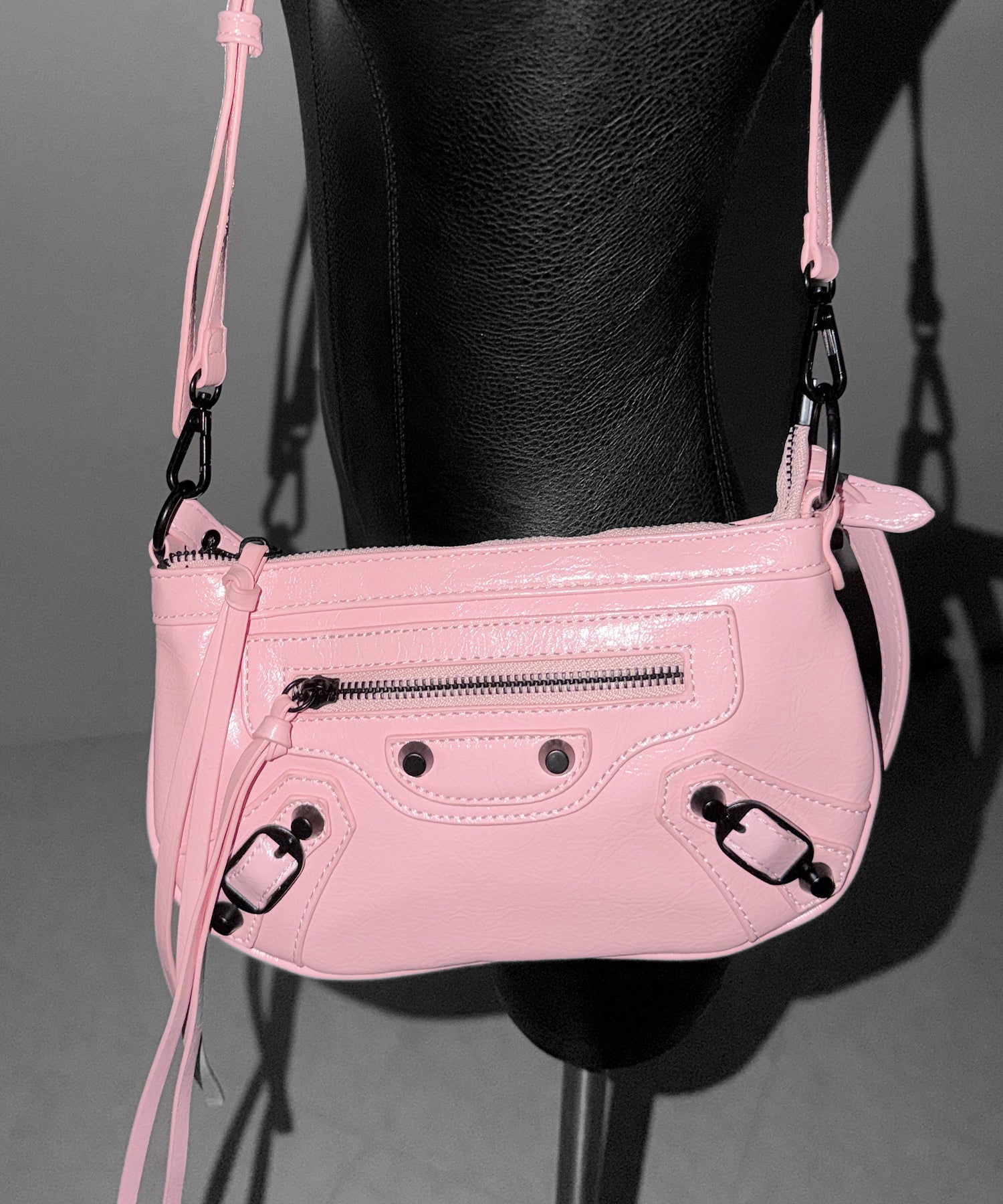【 ショルダーストラップ付き２WAY 】ヴィンテージライクグランジミニハンドバッグ／ vintage like grunge mini hand bag