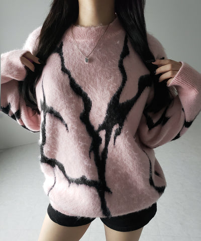 【 ３color 】CRACK モヘアライクオーバーニット ／ CRACK mohair-like over knit