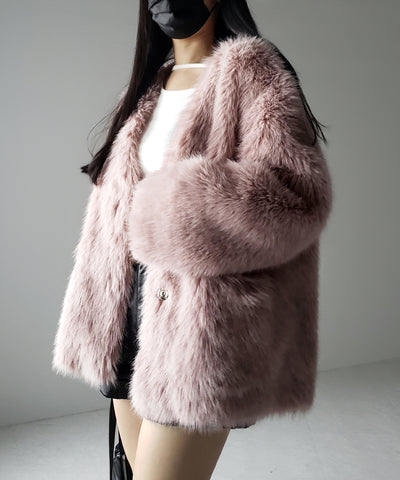 【 ４color 】ミンクライクフェイクファーボリュームコート ／ ｍink-like fake fur volume coat