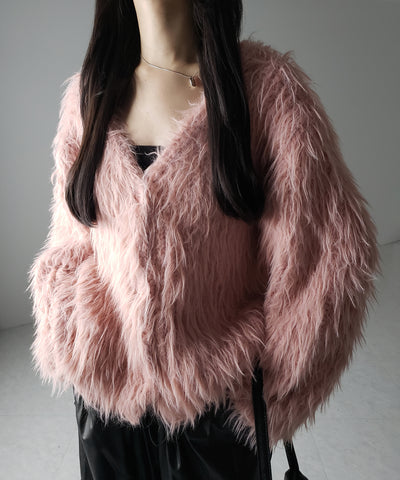 【 ３color 】モンスターシャギーボリュームニットカーディガン ／ monster shaggy volume knit cardigan