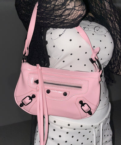 【 ショルダーストラップ付き２WAY 】ヴィンテージライクグランジミニハンドバッグ／ vintage like grunge mini hand bag