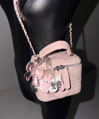 ハートキルティングミニバニティバッグ / heart quilted mini vanity bag